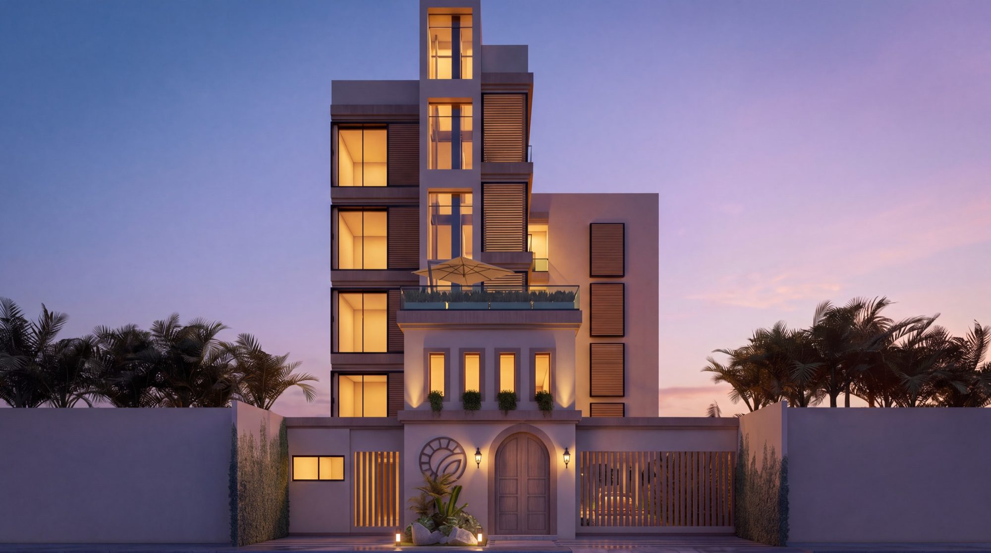 Casa Roca at dusk
